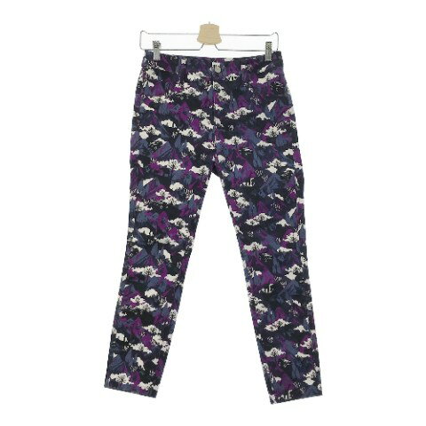 JACK BUNNY ジャックバニー ストレッチパンツ 総柄 パープル系 0 【中古】ゴルフウェア レディース