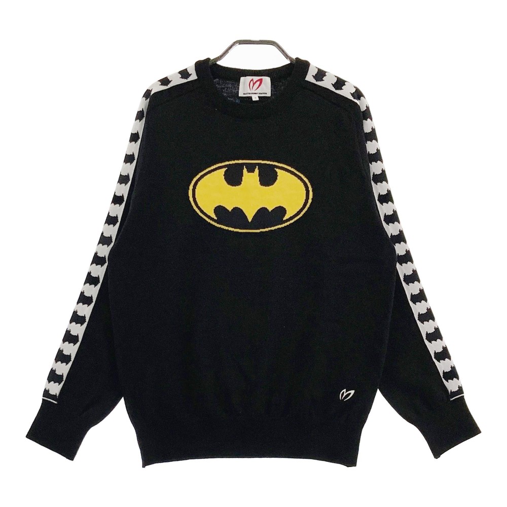 MASTER BUNNY EDITION マスターバニーエディション ×BATMAN ウール混ニットセーター ブラック系 5 【中古】ゴルフウェア メンズ