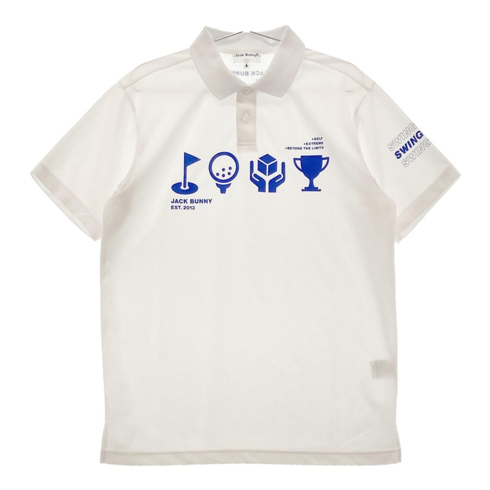 JACK BUNNY ジャックバニー 2022年 半袖ポロシャツ メッシュ ホワイト系 6 【中古】ゴルフウェア メンズ
