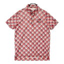CUTTER&BUCK カッターアンドバック 半袖ポロシャツ 総柄 ホワイト系 M 【中古】ゴルフウェア メンズ