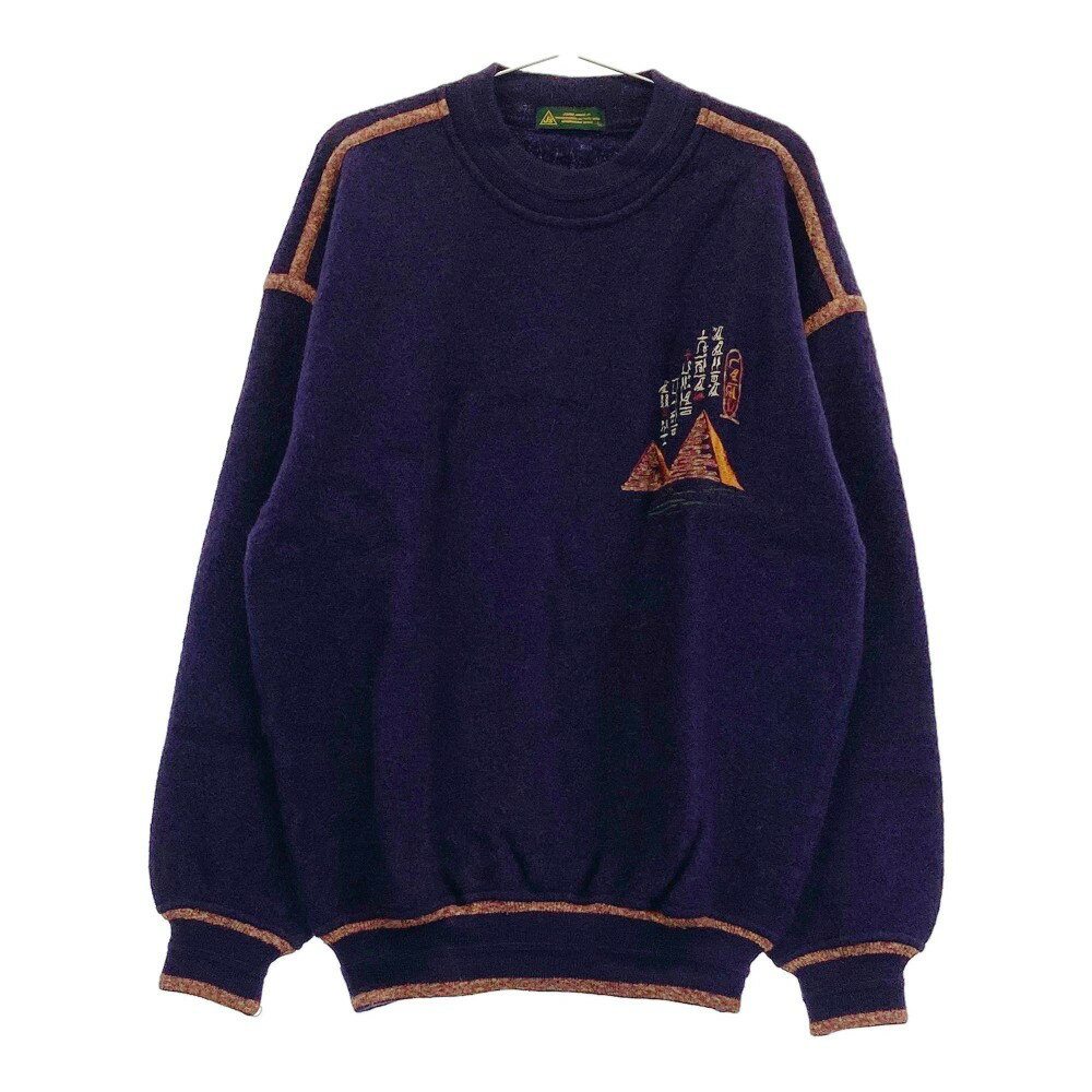 JUMBO OZAKI ジャンボオザキ ウールニットセーター J's パープル系 LL 【中古】ゴルフウェア メンズ