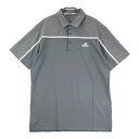 ADIDAS GOLF アディダスゴルフ FJ9946 半袖ポロシャツ グレー系 O 【中古】ゴルフウェア メンズ