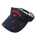 CALLAWAY キャロウェイ サンバイザー 総柄 ネイビー系 FR 【中古】ゴルフウェア