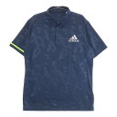 ADIDAS GOLF アディダスゴルフ FJ3830 半袖ポロシャツ 総柄 ネイビー系 XO 【中古】ゴルフウェア メンズ