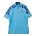 ADIDAS GOLF アディダスゴルフ ハイネック 半袖Tシャツ ブルー系 L 【中古】ゴルフウェア メンズ