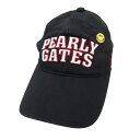 PEARLY GATES パーリーゲイツ メッシュキャップ ニコちゃん ネイビー系 FR 【中古】ゴルフウェア