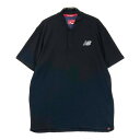 NEW BALANCE ニューバランス ボタン付 半袖Tシャツ ブラック系 6 【中古】ゴルフウェア メンズ