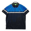 HUGO BOSS ヒューゴボス 半袖ポロシャツ 総柄 ブラック系 XXL 【中古】メンズ