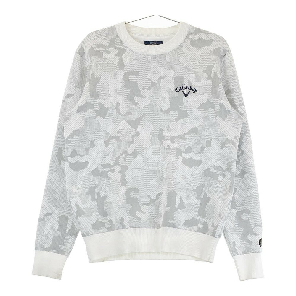 CALLAWAY キャロウェイ ニットセーター カモフラ 迷彩柄 グレー系 L 【中古】ゴルフウェア メンズ