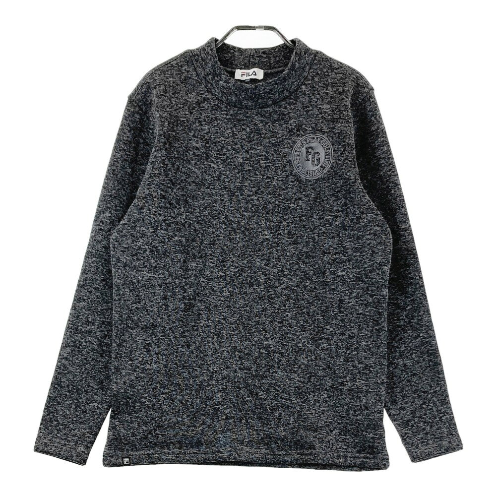 FILA GOLF フィラゴルフ 裏起毛 ハイネック ニットセーター グレー系 LL 【中古】ゴルフウェア メンズ