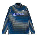 FILA GOLF フィラゴルフ タートルネック 長袖Tシャツ ボーダー柄 ブルー系 LL 【中古】ゴルフウェア メンズ