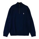 POLO GOLF ポロゴルフ ハーフジップ ニットセーター ネイビー系 M 【中古】ゴルフウェア メンズ