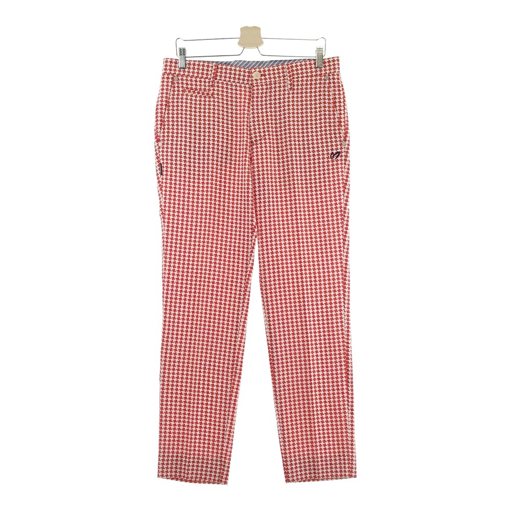 MASTER BUNNY EDITION マスターバニーエディション コットン　パンツ 千鳥 総柄 レッド系 5 【中古】ゴルフウェア メンズ