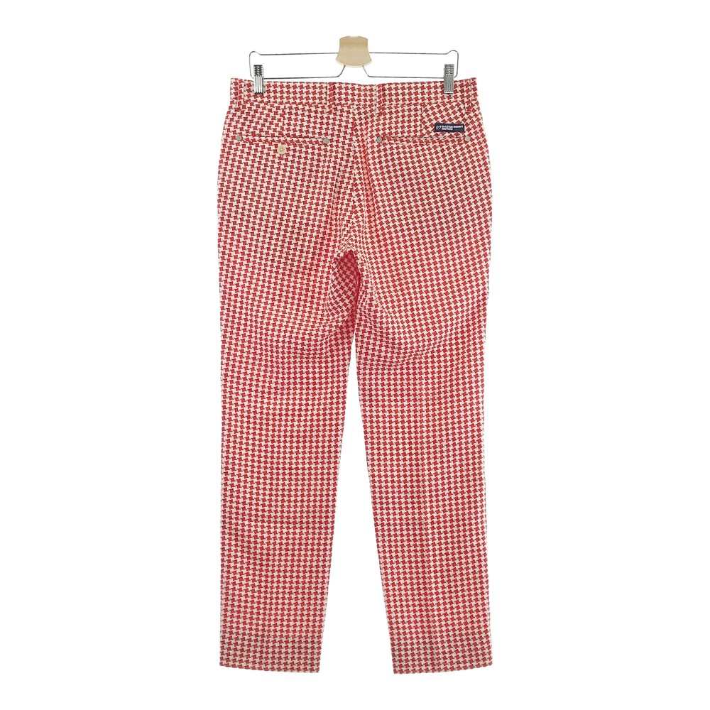 MASTER BUNNY EDITION マスターバニーエディション コットン　パンツ 千鳥 総柄 レッド系 5 【中古】ゴルフウェア メンズ
