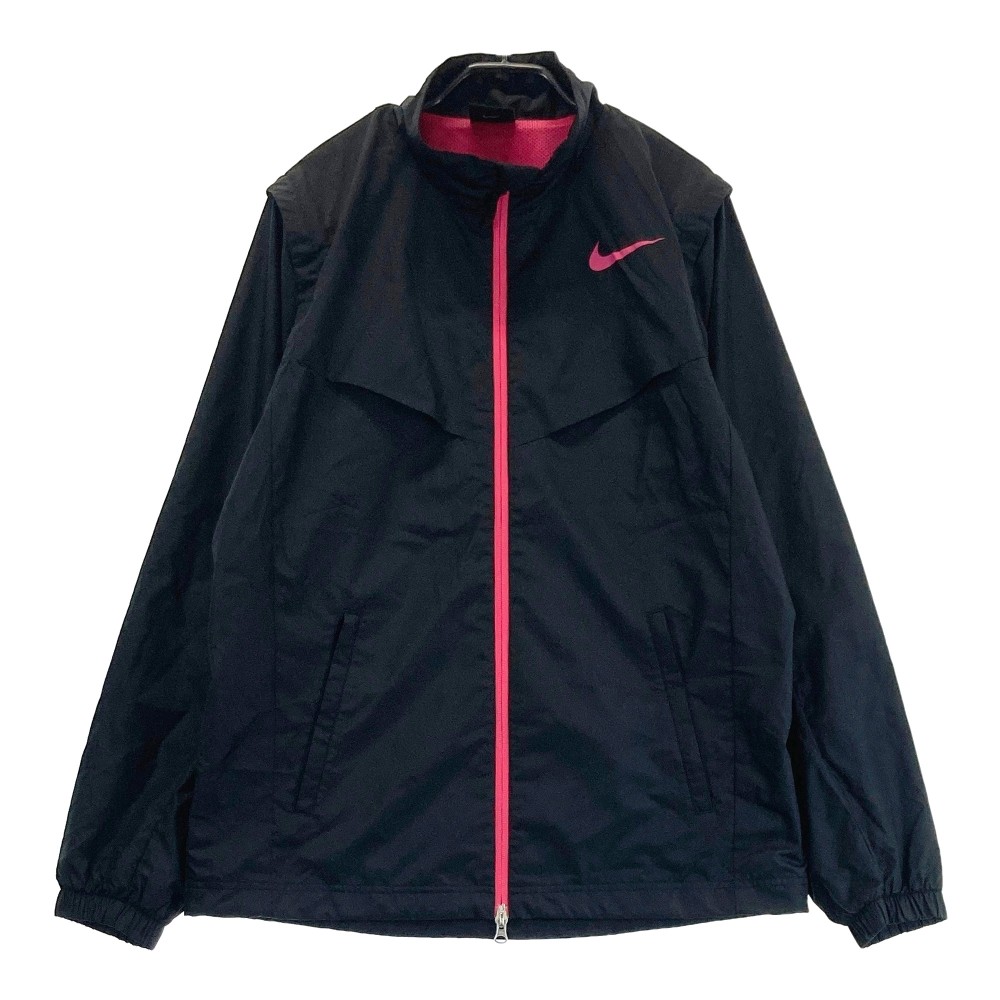 NIKE GOLF ナイキゴルフ 2WAY フルジップ ジャケット 裏地メッシュ ブラック系 L 【中古】ゴルフウェア メンズ