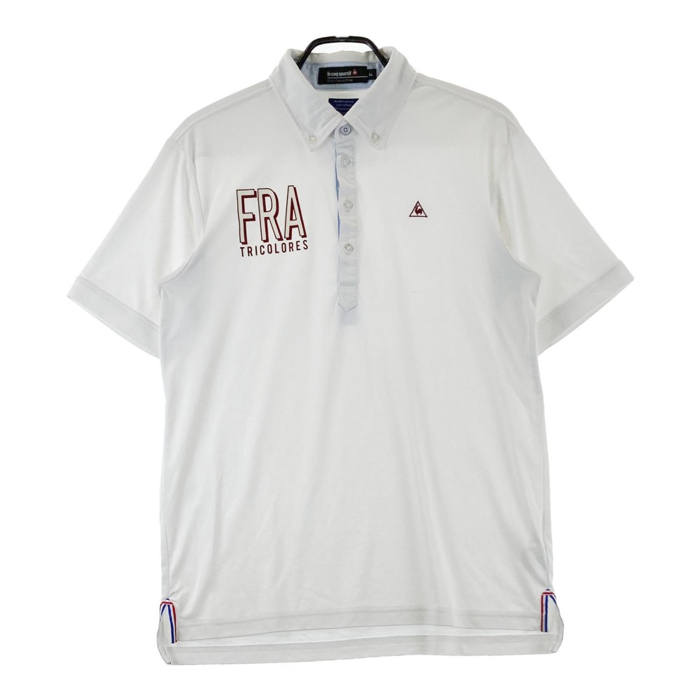 LECOQ GOLF ルコックゴルフ 半袖ポロシャツ ボタンダウン ホワイト系 LL 【中古】ゴルフウェア メンズ
