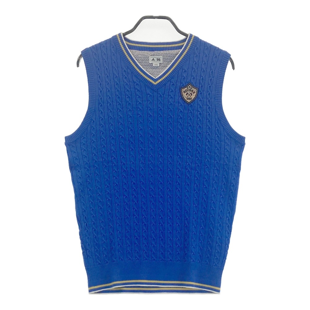ADIDAS GOLF アディダスゴルフ BCW99 A04809 ウール混 Vネック ニットベスト ブルー系 O 【中古】ゴルフウェア メンズ