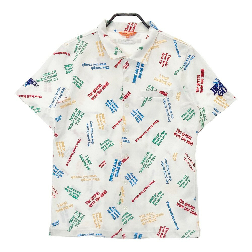 BEAMS GOLF ビームスゴルフ 半袖シャツ 総柄 ホワイト系 M 【中古】ゴルフウェア メンズ 1