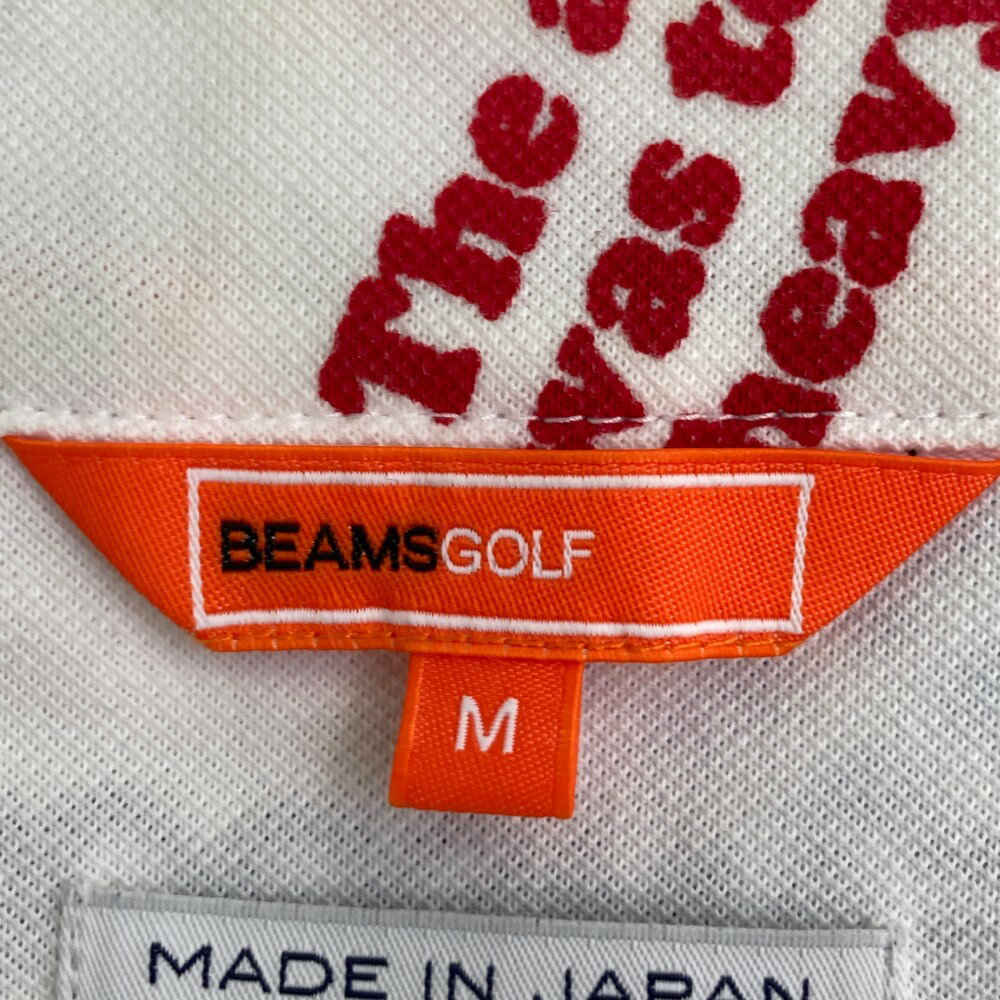 BEAMS GOLF ビームスゴルフ 半袖シャツ 総柄 ホワイト系 M 【中古】ゴルフウェア メンズ 3