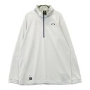 OAKLEY オークリー ハーフジップ 長袖Tシャツ スカルタグ ホワイト系 2XL 【中古】ゴルフウェア メンズ