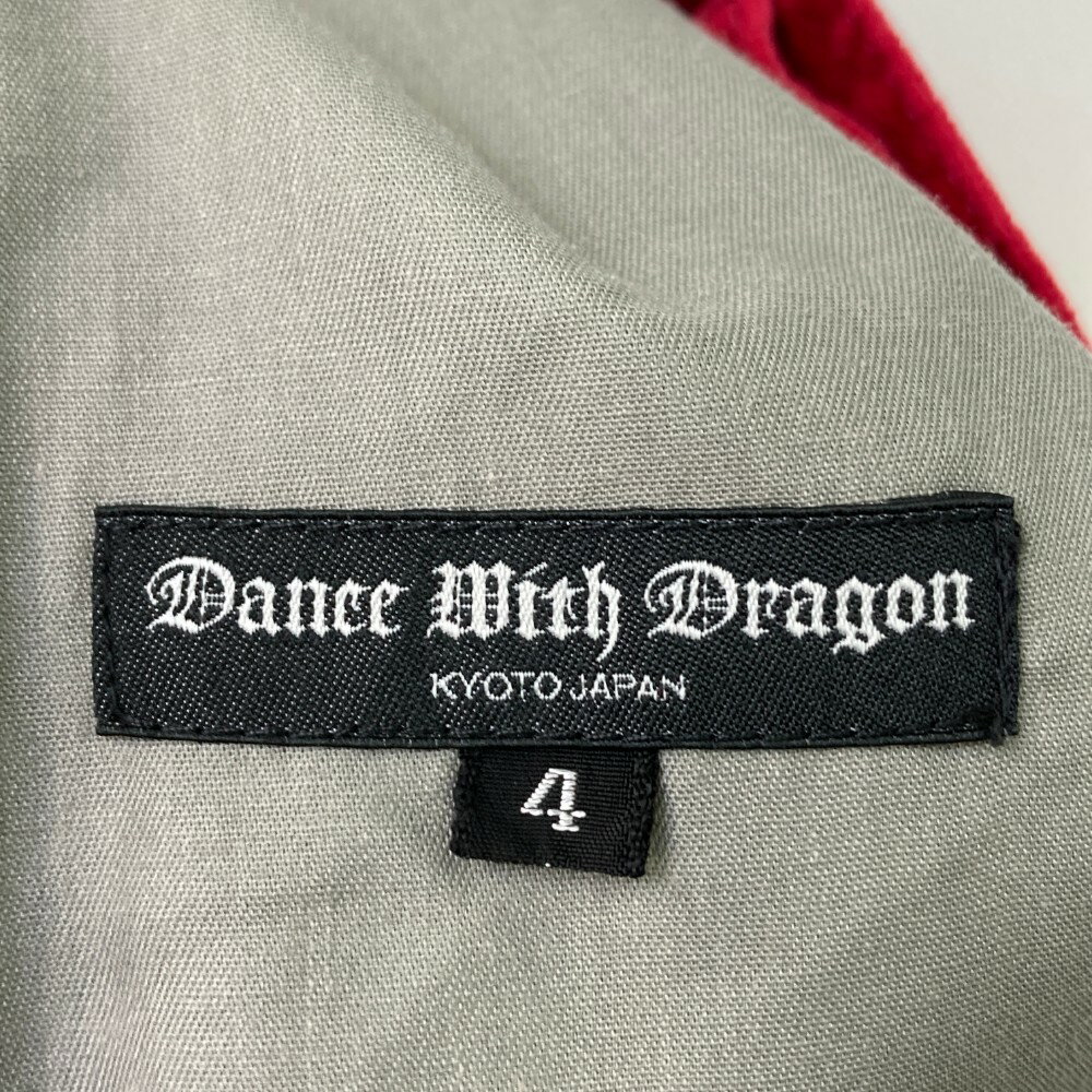 DANCE WITH DRAGON ダンスウィズドラゴン ストレッチパンツ レッド系 4 【中古】ゴルフウェア メンズ 3