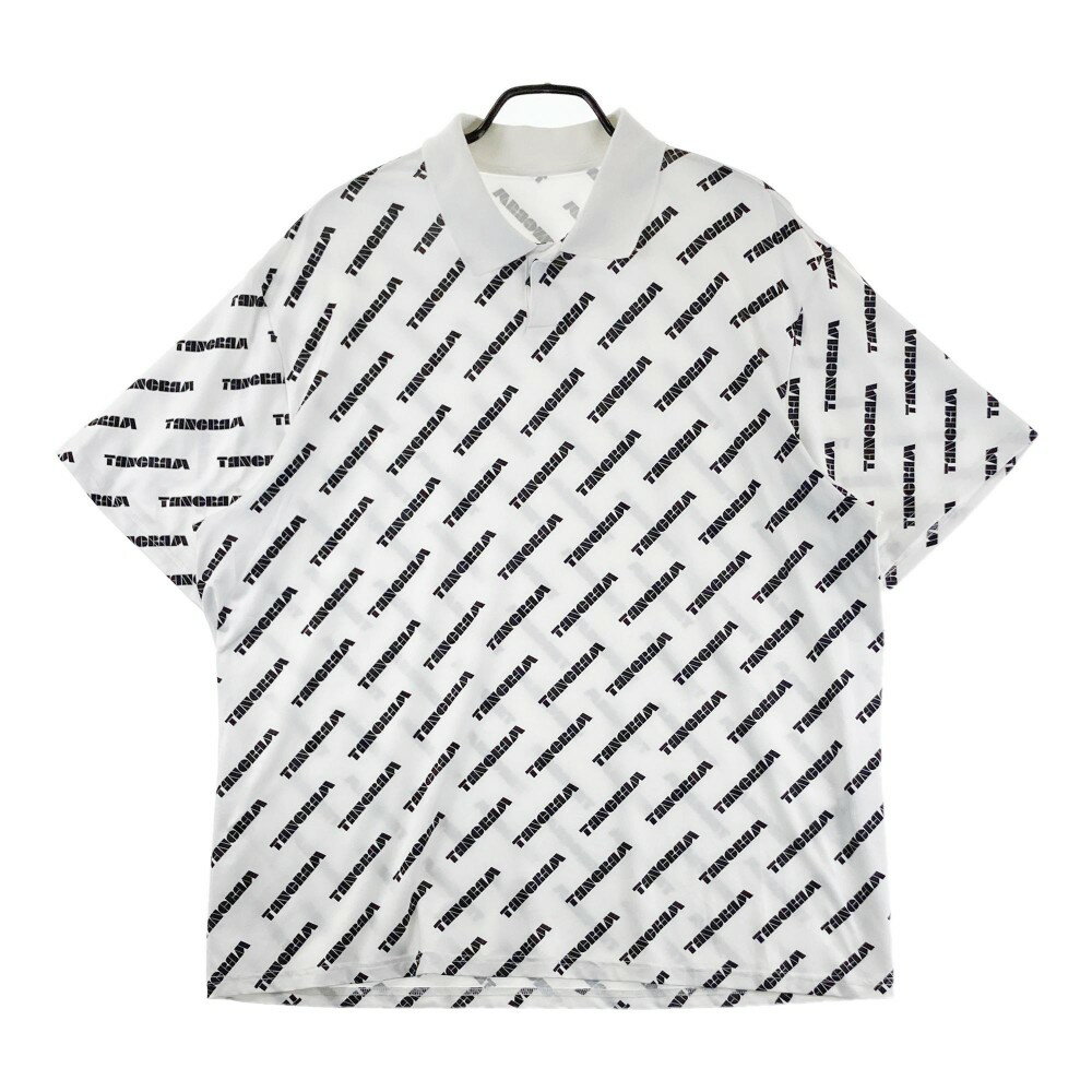 TANGRAM　タングラム 半袖ポロシャツ 総柄 ホワイト系 XL 【中古】ゴルフウェア メンズ