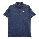 KAPPA GOLF カッパゴルフ 半袖 ポロシャツ ボタンダウン ペイズリー柄 ネイビー系 L 【中古】ゴルフウェア メンズ(4)