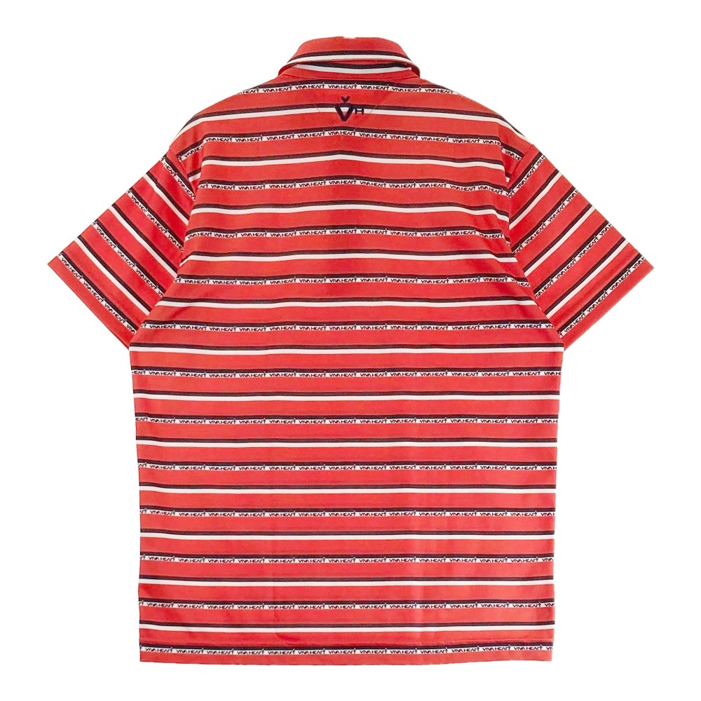 VIVA HEART ビバハート 半袖ポロシャツ ボーダー レッド系 48 【中古】ゴルフウェア メンズ