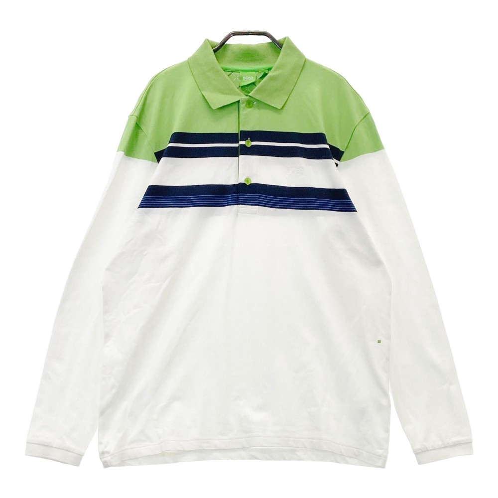 HUGO BOSS GREEN　ヒューゴ ボス グリーン 長袖ポロシャツ ホワイト系 XL 【中古】ゴルフウェア メンズ