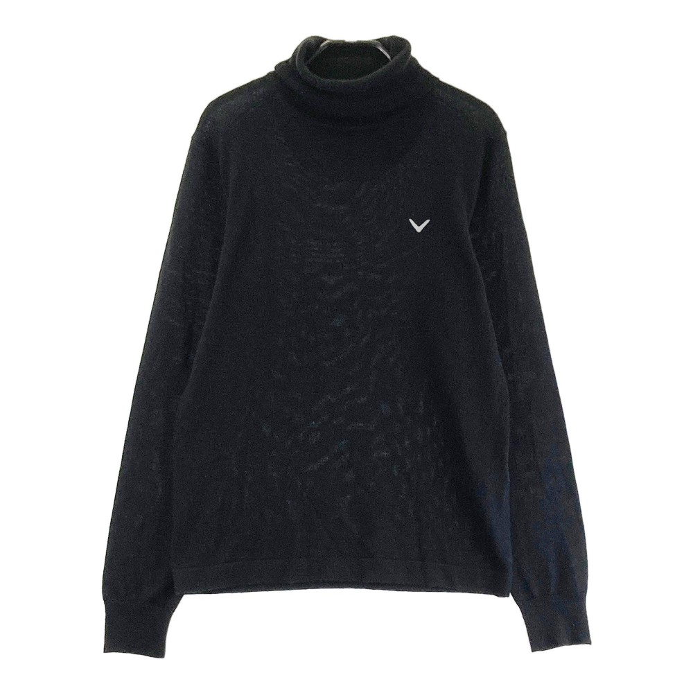 CALLAWAY キャロウェイ タートルネックニットセーター ウール混 ブラック系 L 【中古】ゴルフウェア メンズ