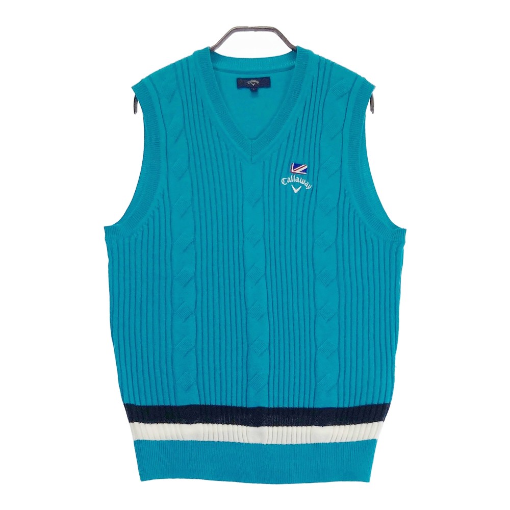 CALLAWAY キャロウェイ ニットベスト ブルー系 L 【中古】ゴルフウェア メンズ