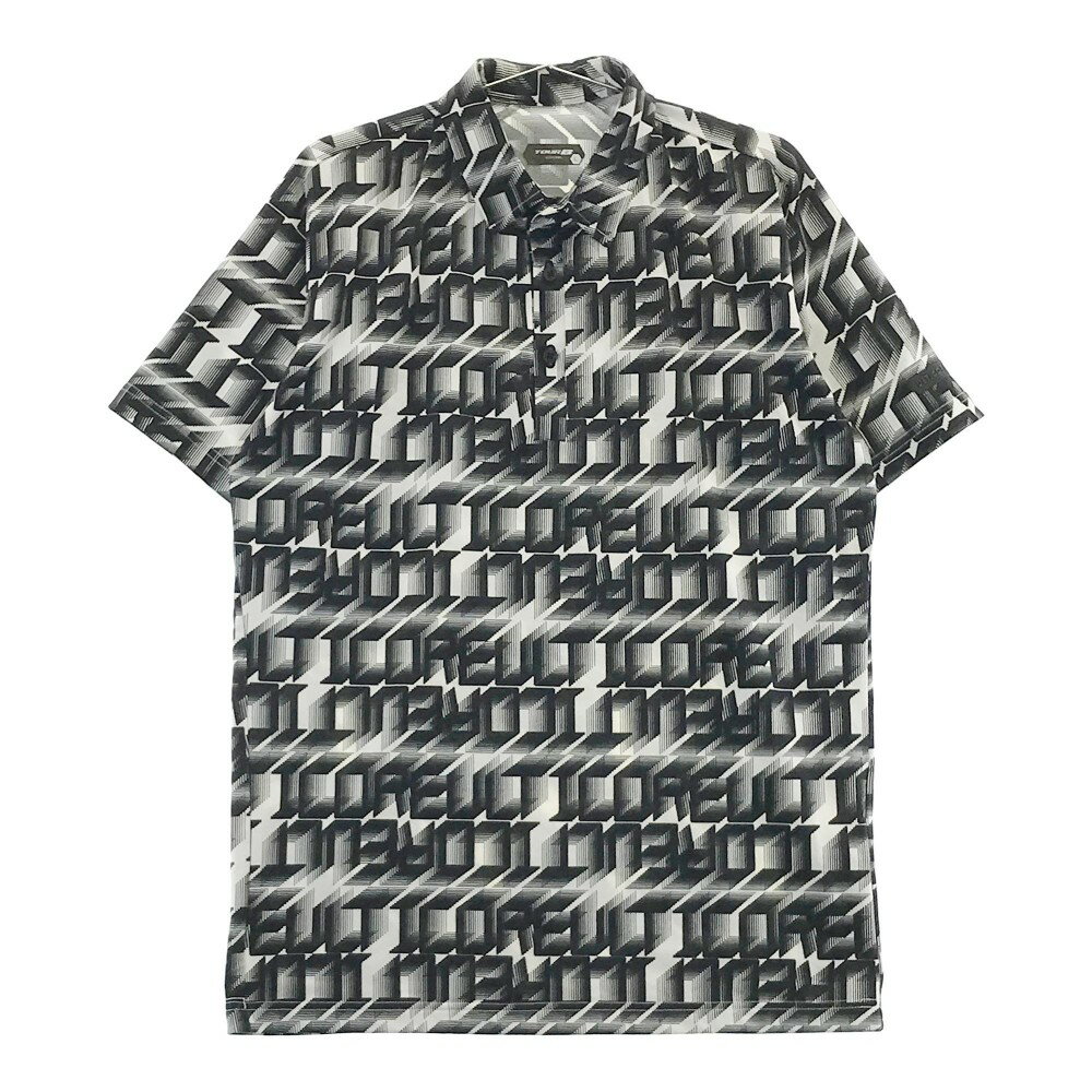 BRIDGESTONE GOLF ブリヂストンゴルフ 半袖ポロシャツ 総柄 ブラック系 L 【中古】ゴルフウェア メンズ