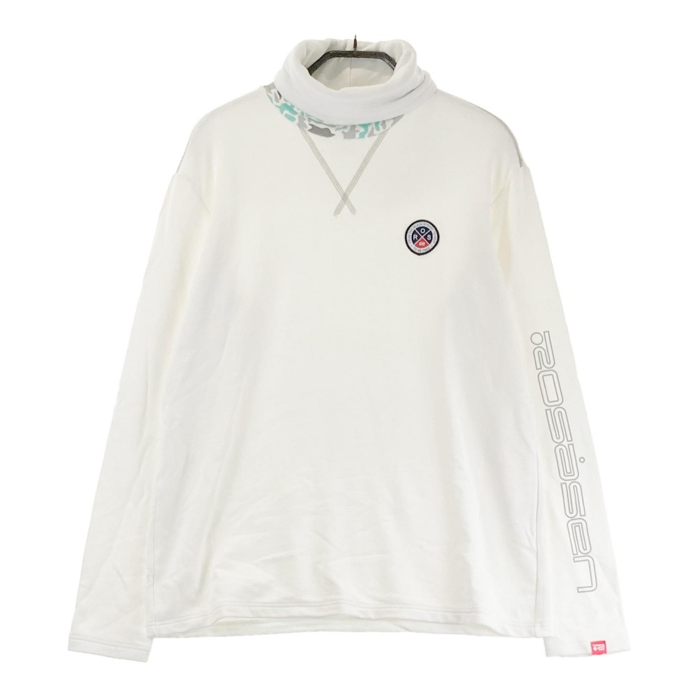 ROSASEN ロサーセン タートルネック 長袖Tシャツ ホワイト系 L 【中古】ゴルフウェア メンズ