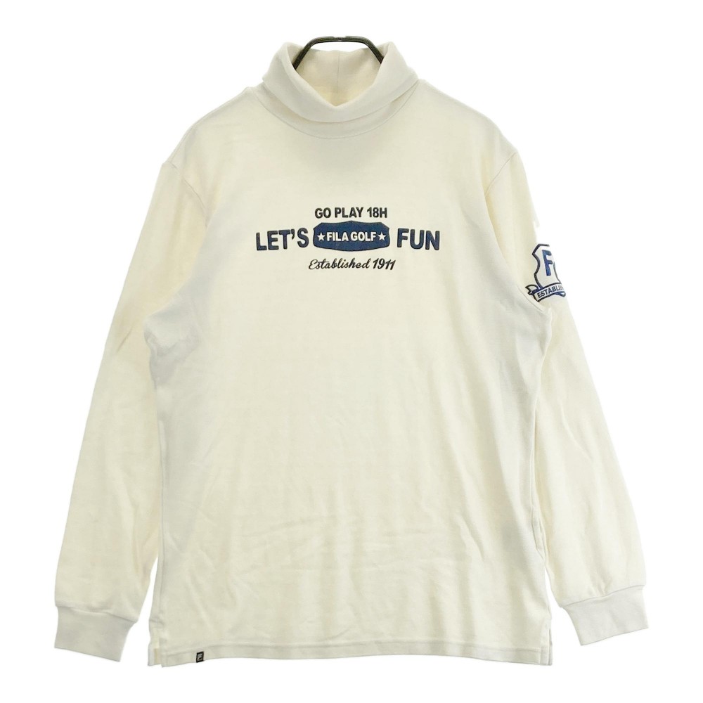 FILA GOLF フィラゴルフ ハイネック 長袖Tシャツ ホワイト系 LL 【中古】ゴルフウェア メンズ