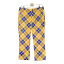 LOUD MOUTH ラウドマウス ストレッチパンツ 総柄 イエロー系 34×32 【中古】ゴルフウェア メンズ(4)