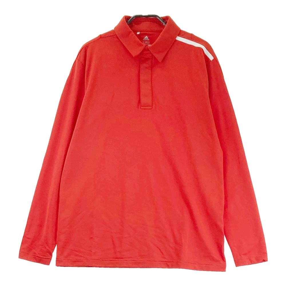 ADIDAS GOLF アディダスゴルフ DM1399 長袖ポロシャツ オレンジ系 M 【中古】ゴルフウェア メンズ