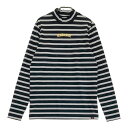 NEW BALANCE ニューバランス ハイネック 長袖Tシャツ ボーダー柄 ブラック系 4 【中古】ゴルフウェア メンズ