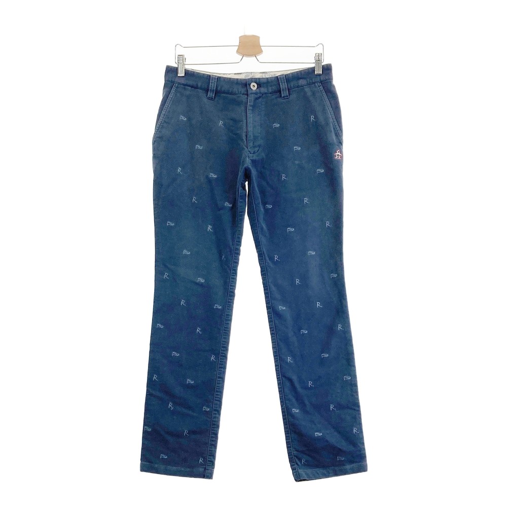 MUNSING WEAR マンシングウェア ストレッチパンツ 総刺繍柄 ネイビー系 82 【中古】ゴルフウェア メンズ