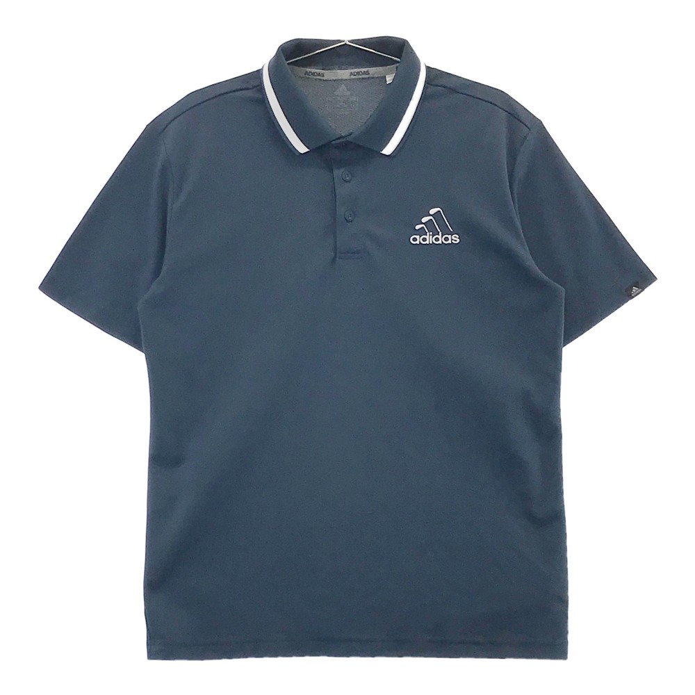 ADIDAS GOLF アディダスゴルフ 半袖ポロシャツ ブルー系 L 【中古】ゴルフウェア メンズ