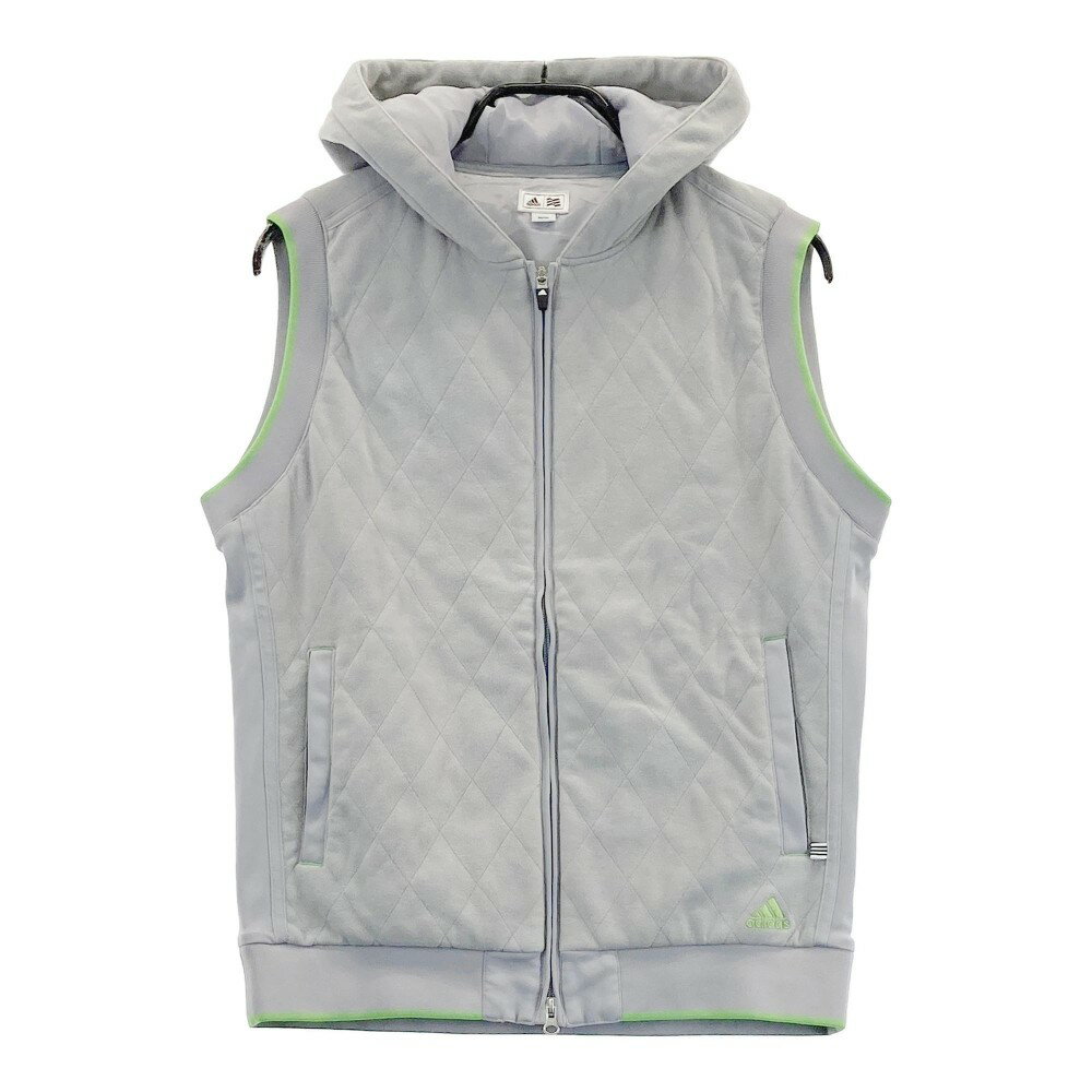 ADIDAS GOLF アディダスゴルフ フード付 中綿ベスト グレー系 M 【中古】ゴルフウェア メンズ
