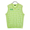MUNSING WEAR マンシングウェア ニット ベスト 総柄 グリーン系 LL 【中古】ゴルフウェア メンズ