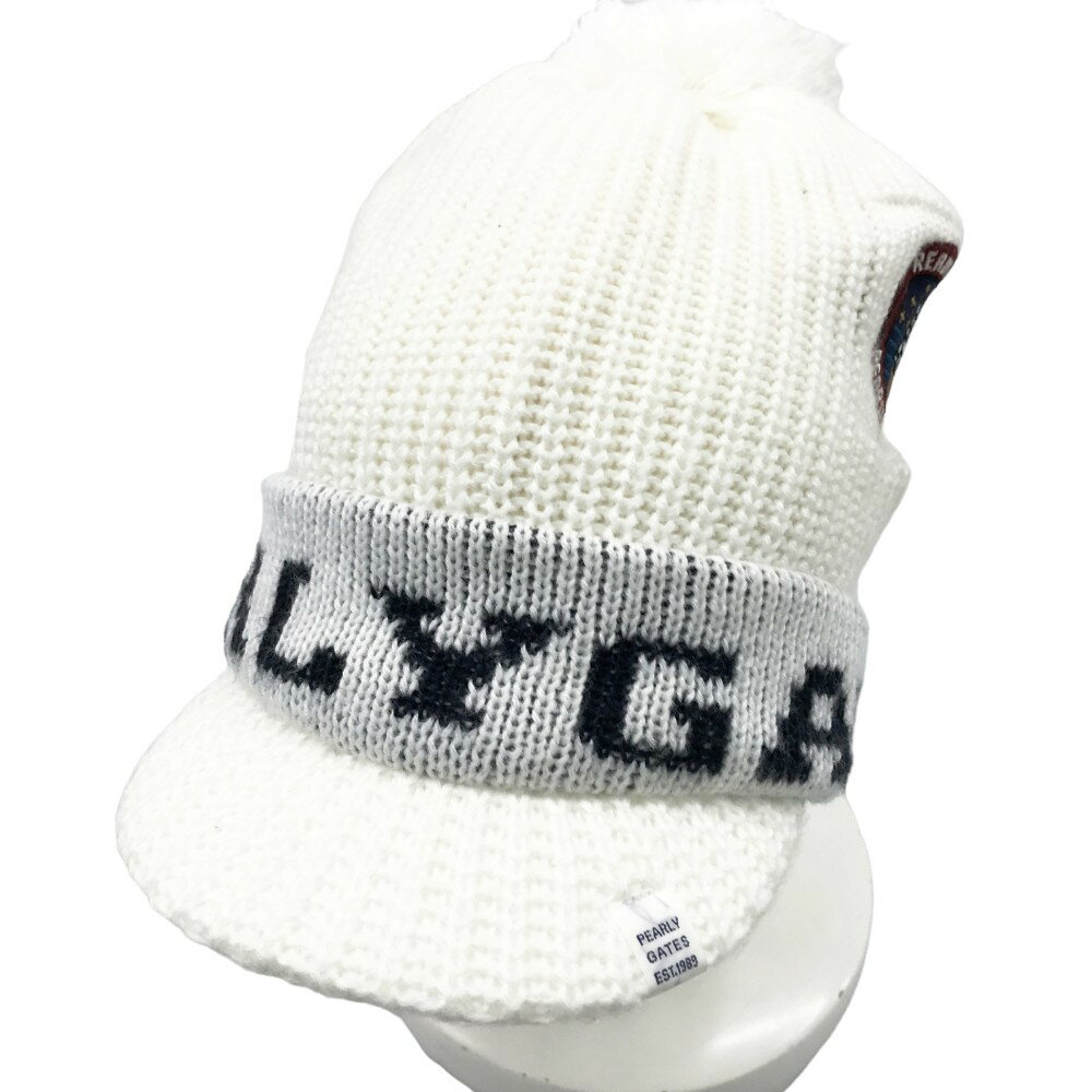 PEARLY GATES パーリーゲイツ ニットキャップ ホワイト系 FR 【中古】ゴルフウェア