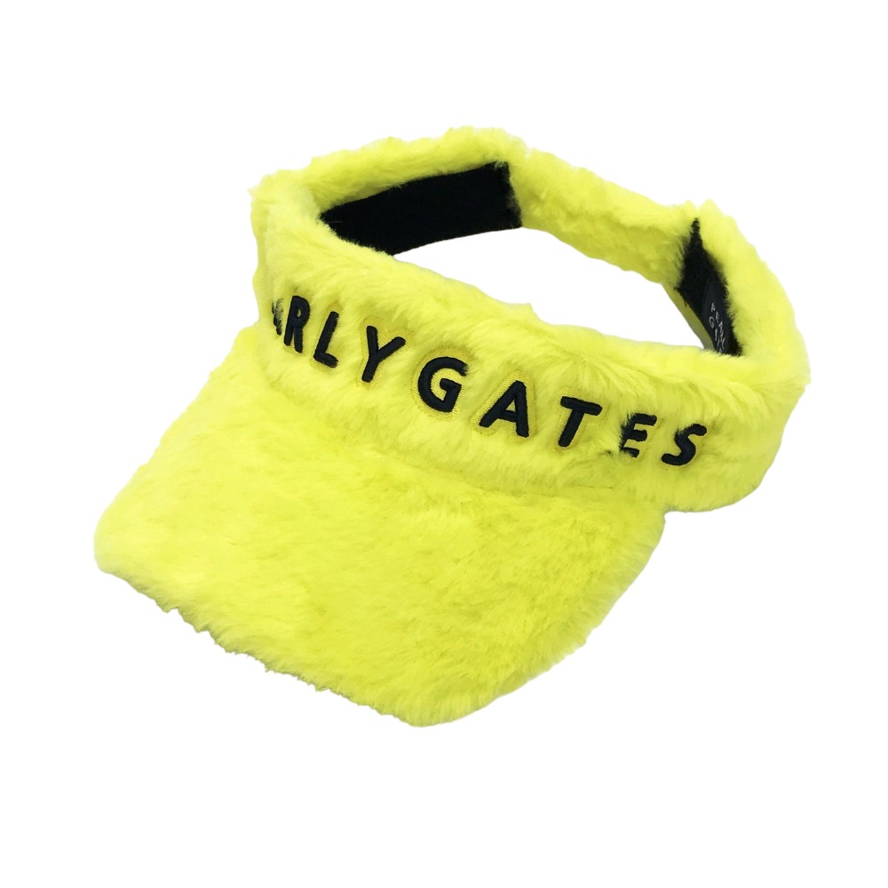 PEARLY GATES パーリーゲイツ ボア サンバイザー イエロー系 FR 【中古】ゴルフウェア