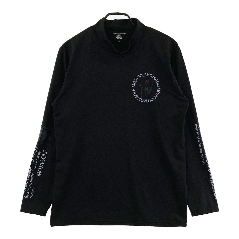 BALANCE DESIGN バランスデザイン ハイネック長袖裏起毛Tシャツ ブラック系 LLL 【中古】ゴルフウェア メンズ