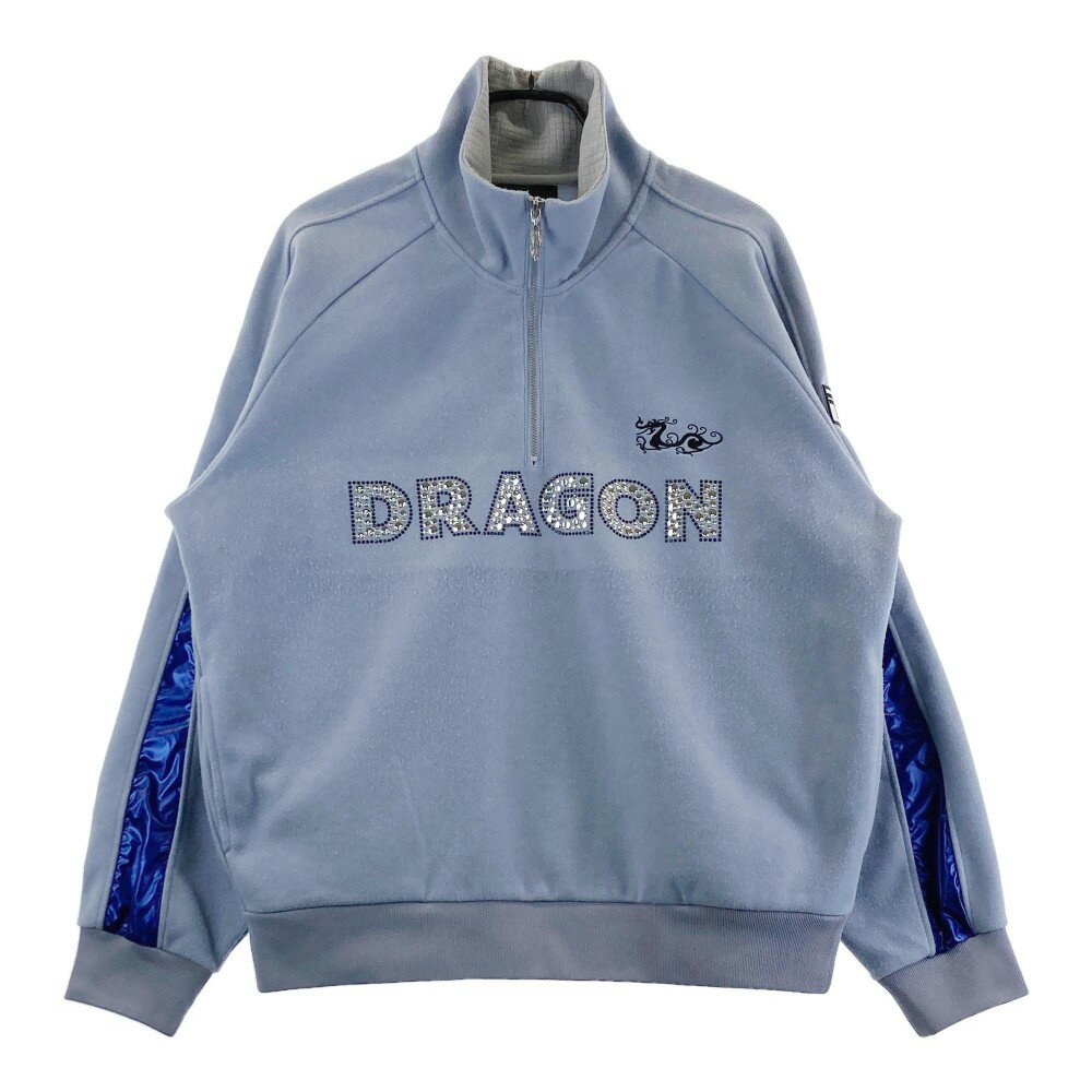 DANCE WITH DRAGON ダンスウィズドラゴン ハーフジップスウェット ブルー系 4 【中古】ゴルフウェア メンズ