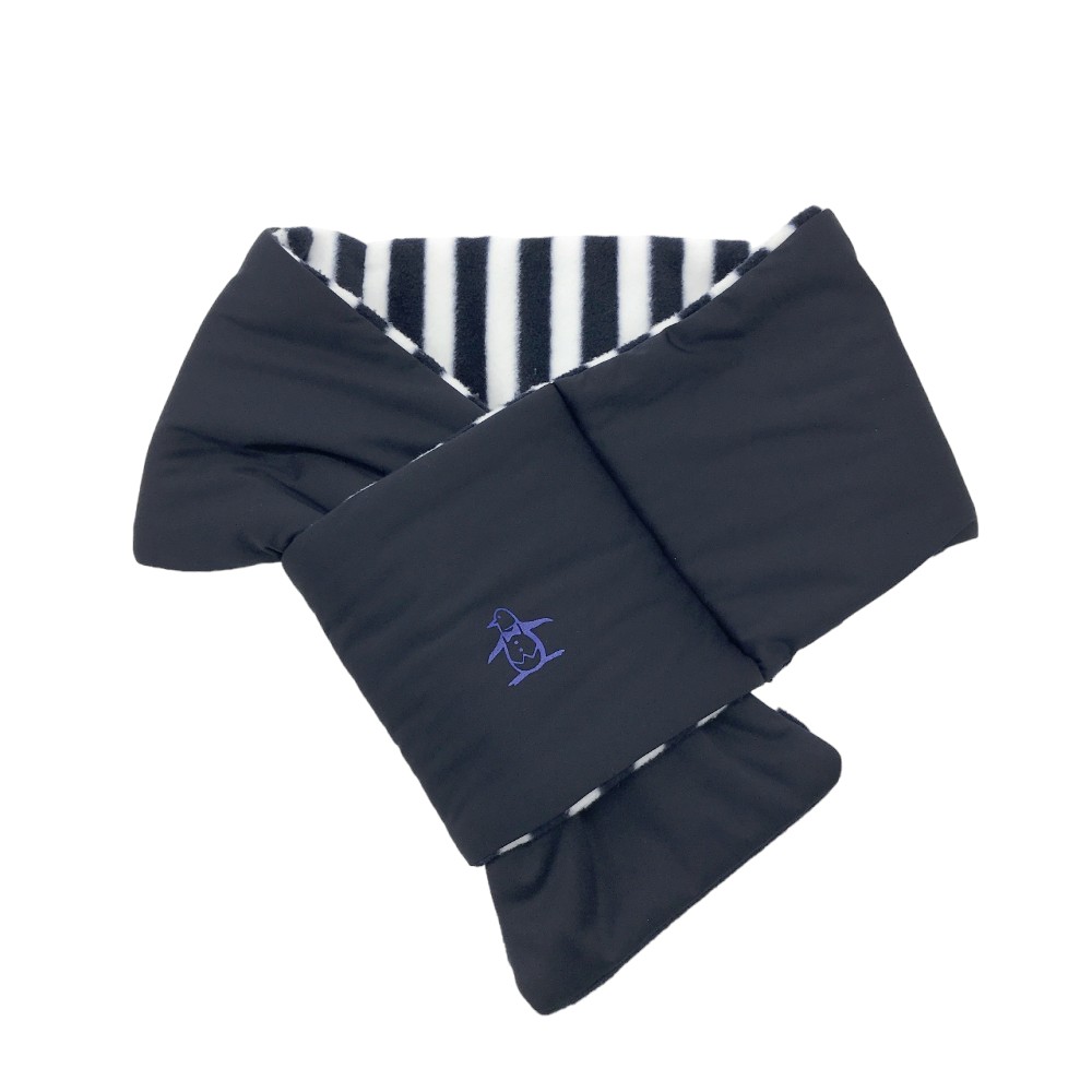 MUNSING WEAR マンシングウェア マフラー 中綿 ボーダー柄 ネイビー系 F 【中古】ゴルフウェア