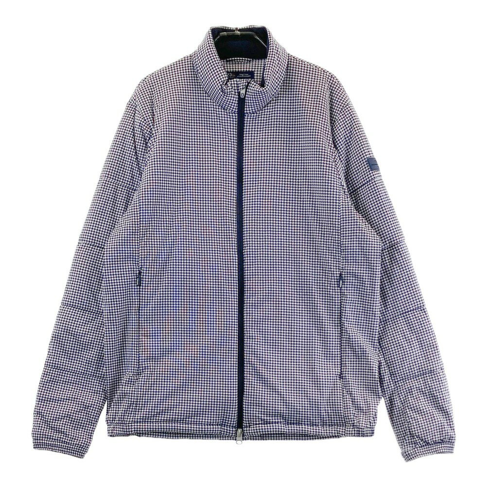 23区GOLF ニジュウサンクゴルフ 中綿切替 ダウンジャケット 千鳥柄 ネイビー系 L 【中古】ゴルフウェア メンズ