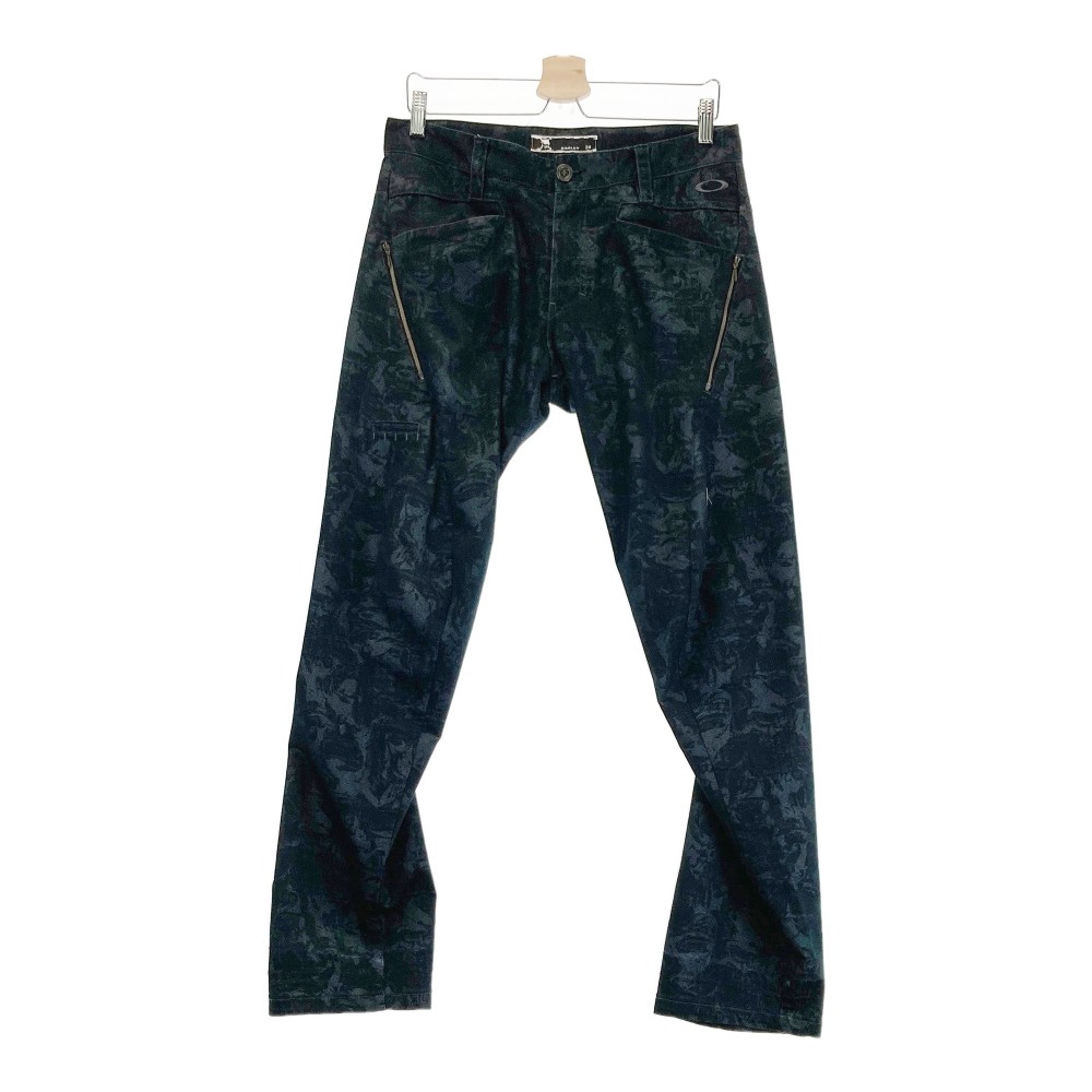 OAKLEY オークリー 3Dパンツ スカル 総柄 ブラック系 34 【中古】ゴルフウェア メンズ