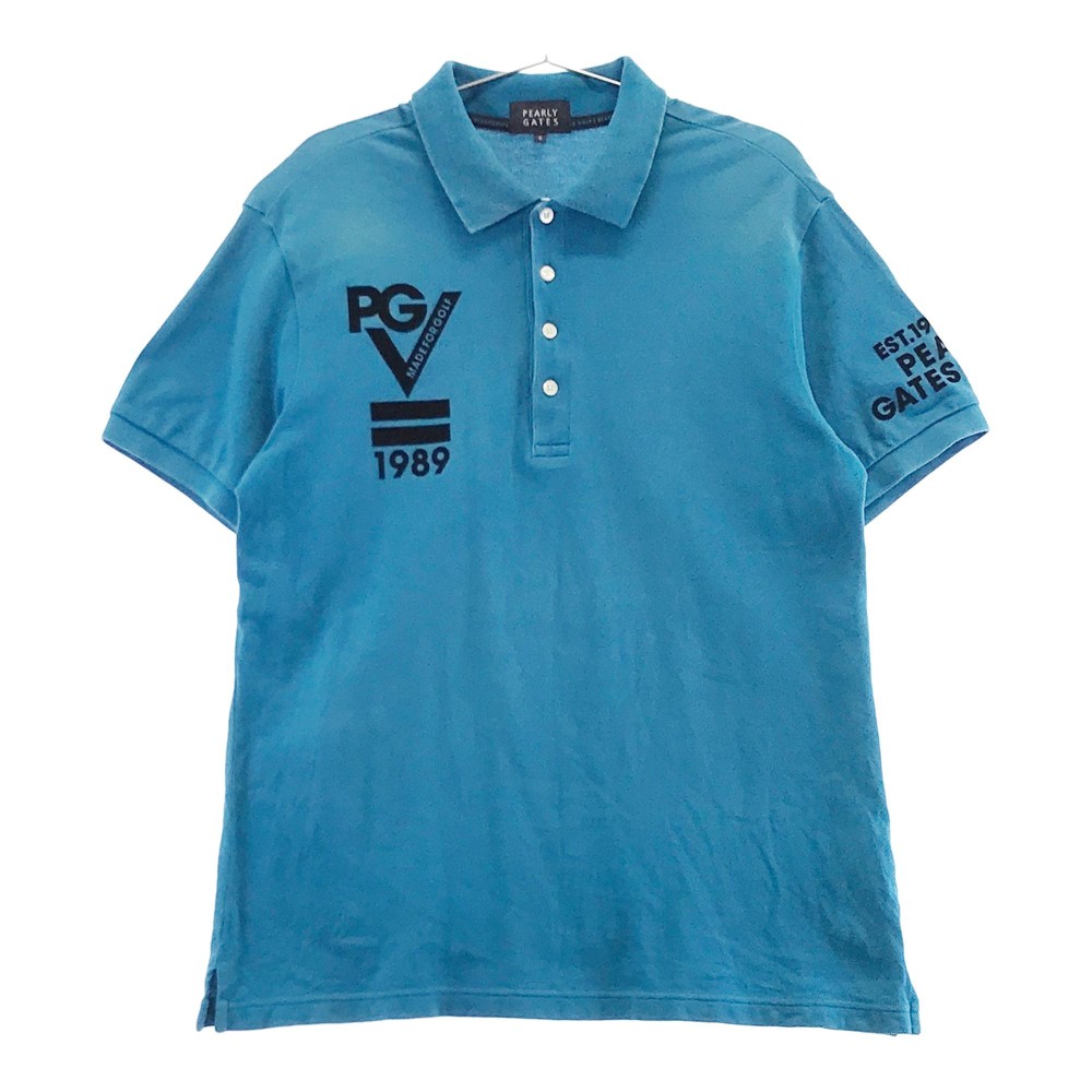 PEARLY GATES パーリーゲイツ 半袖ポロシャツ ブルー系 6 【中古】ゴルフウェア メンズ