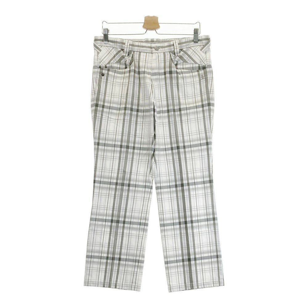 MUNSING WEAR マンシングウェア コットン混 ストレッチパンツ チェック柄 ホワイト系 88 【中古】ゴルフウェア メンズ